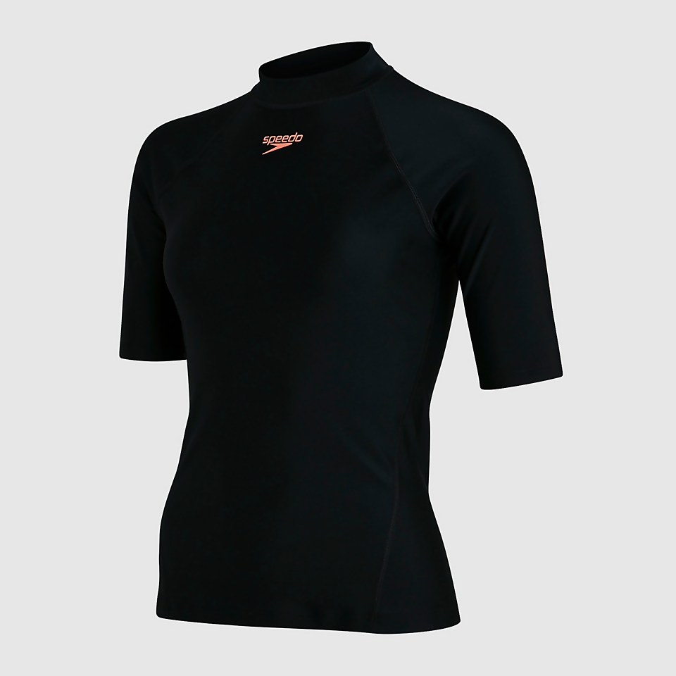 T-shirt rashguard Femme Essential Manches courtes Noir