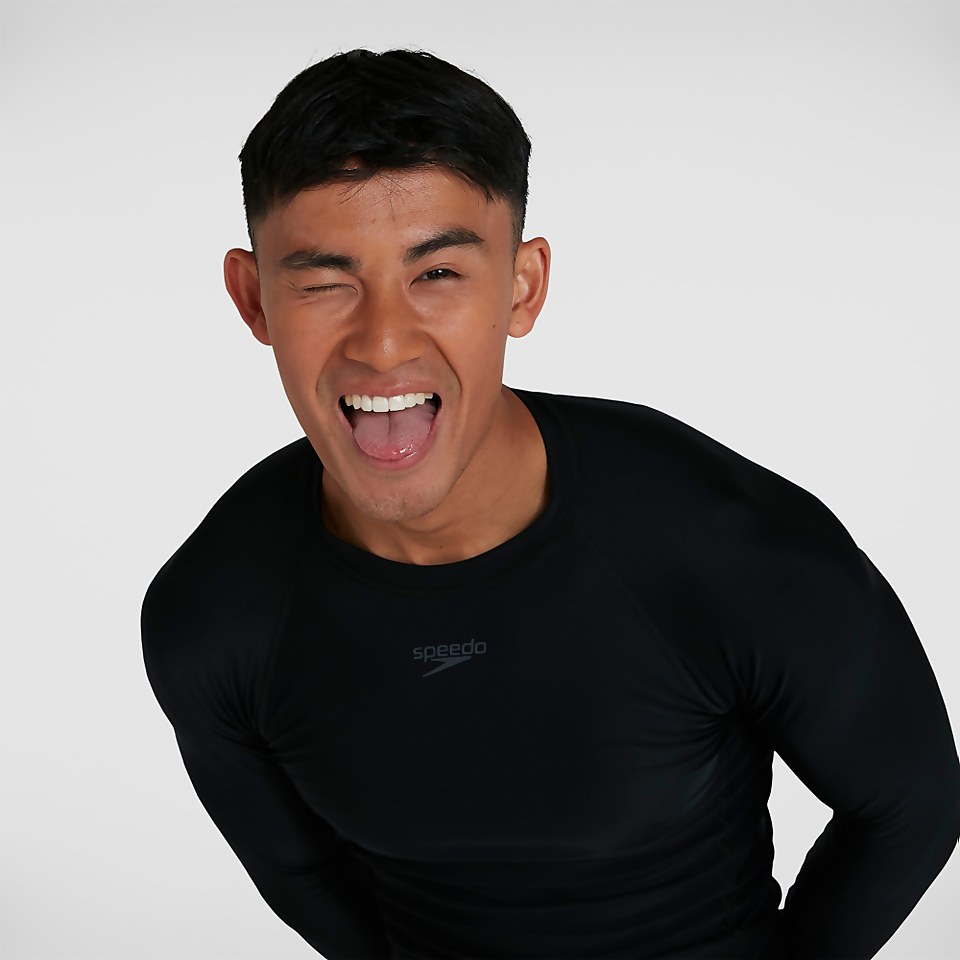 Men's Essential Long Sleeve Rash Top Black