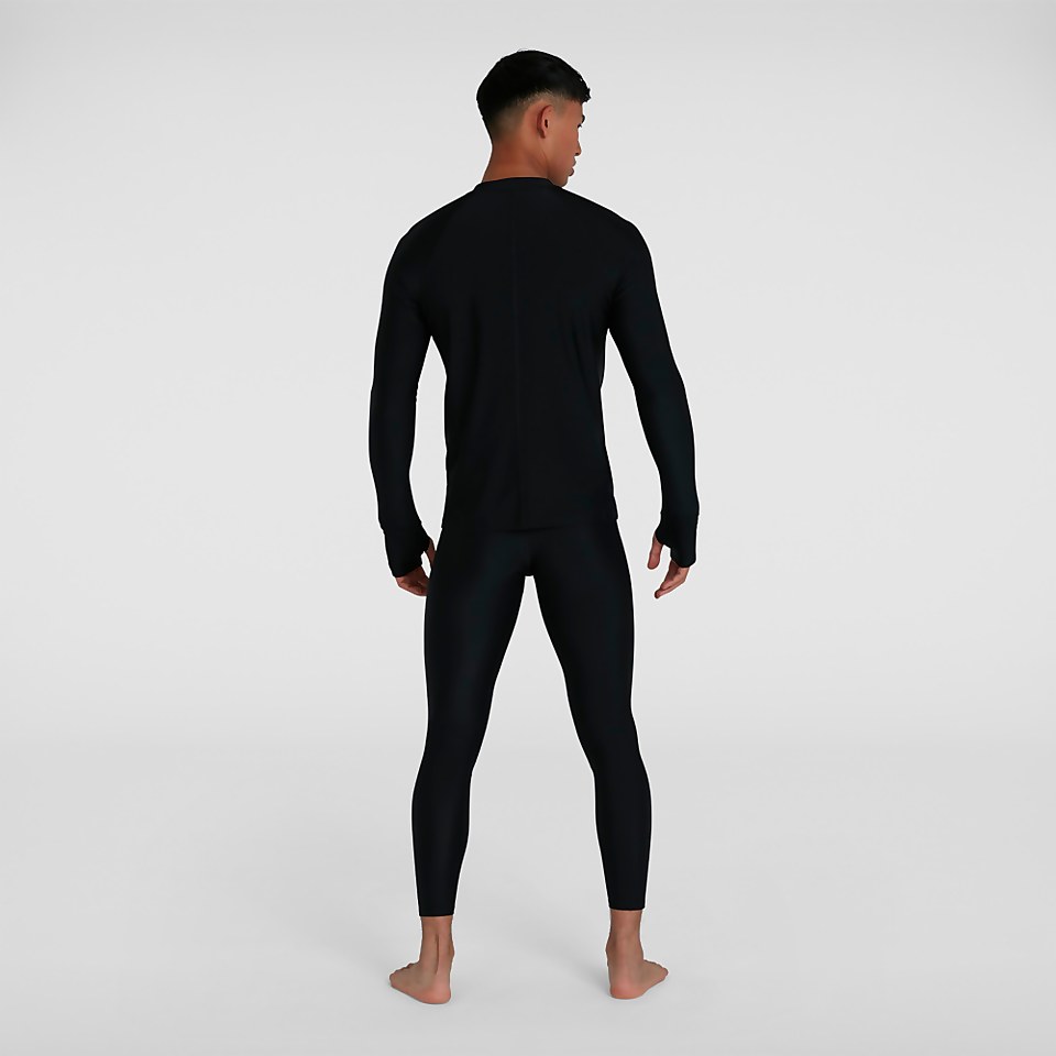Men's Essential Zip Front Rash Top Black