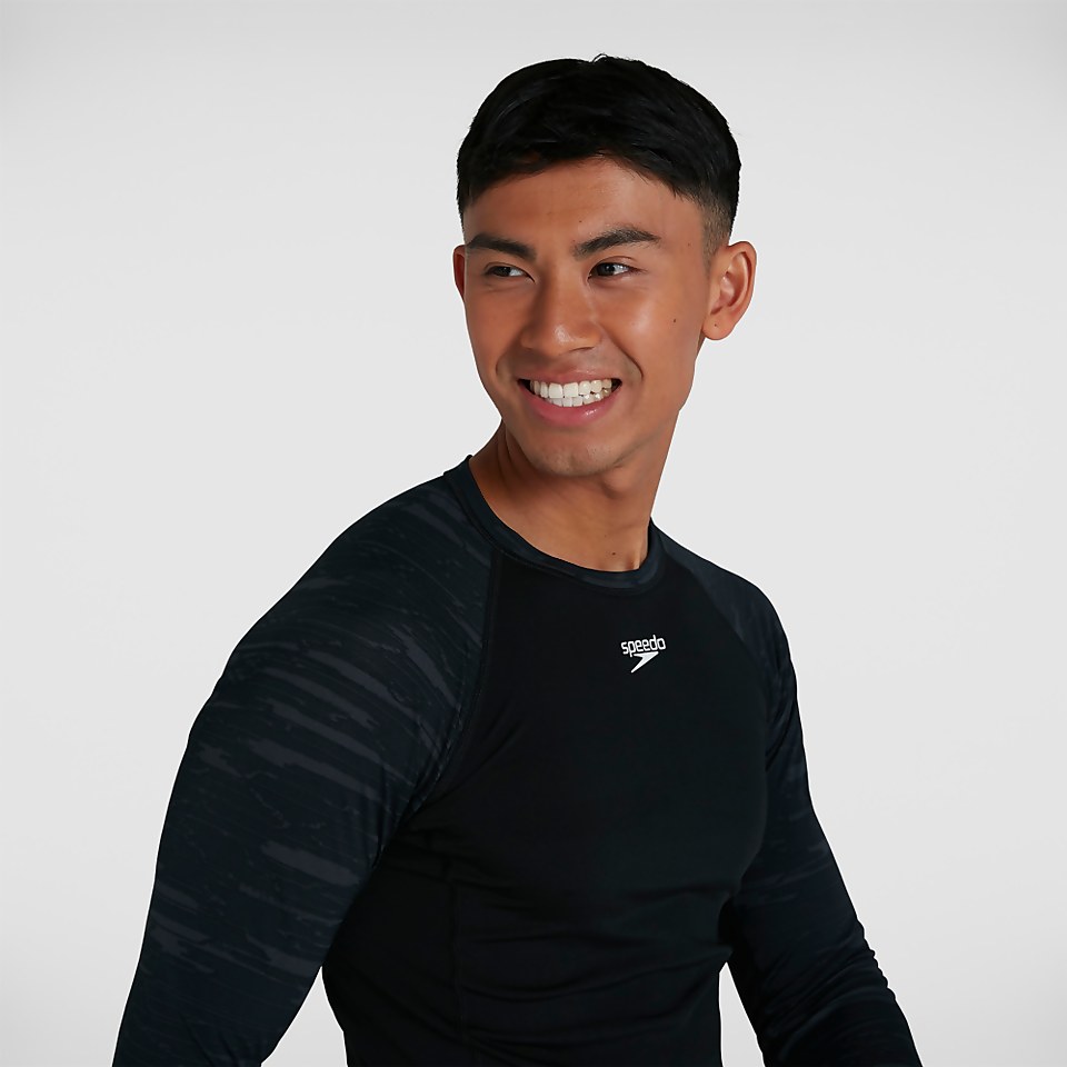 Men's Sports Long Sleeve Rash Top Black