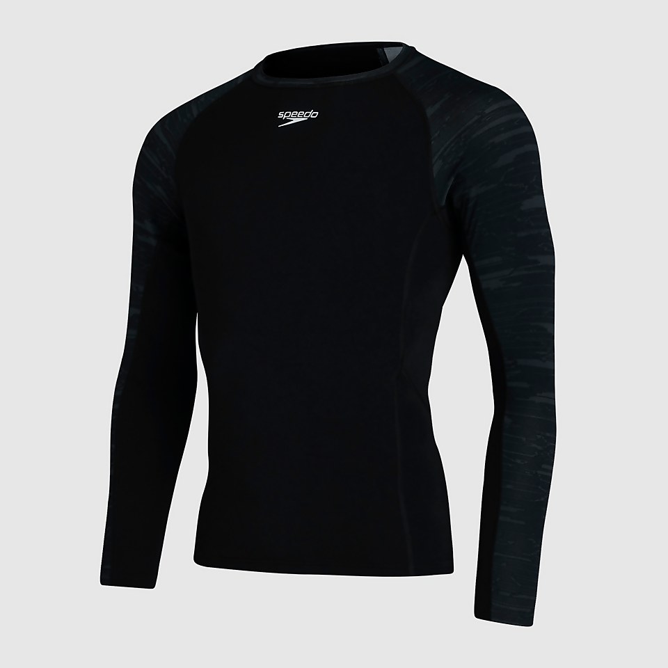 Men's Sports Long Sleeve Rash Top Black