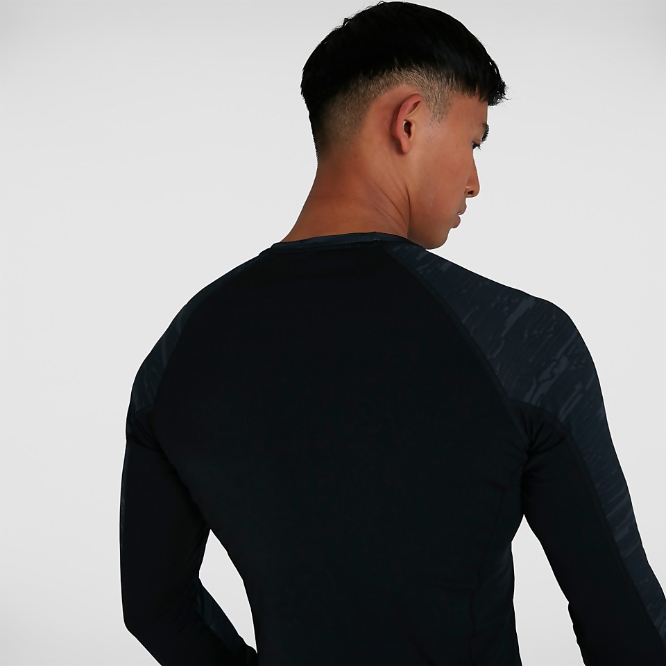 Men's Sports Long Sleeve Rash Top Black