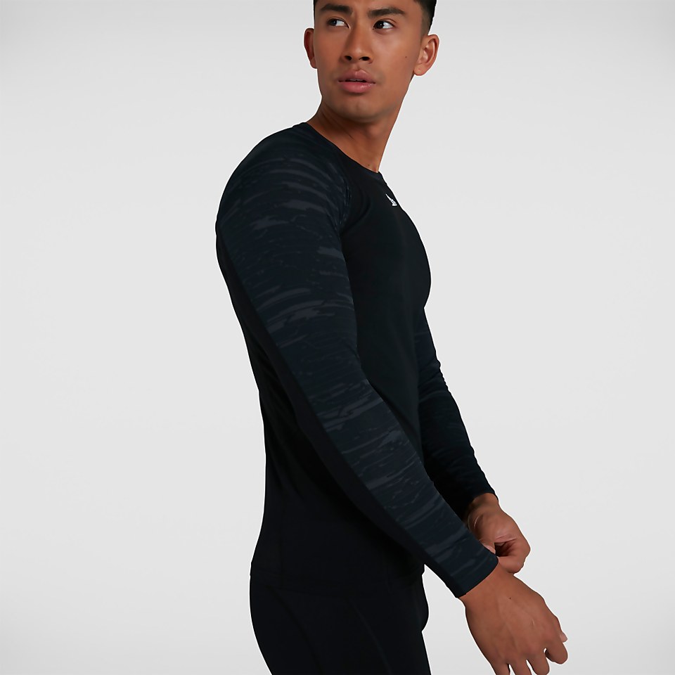 Men's Sports Long Sleeve Rash Top Black