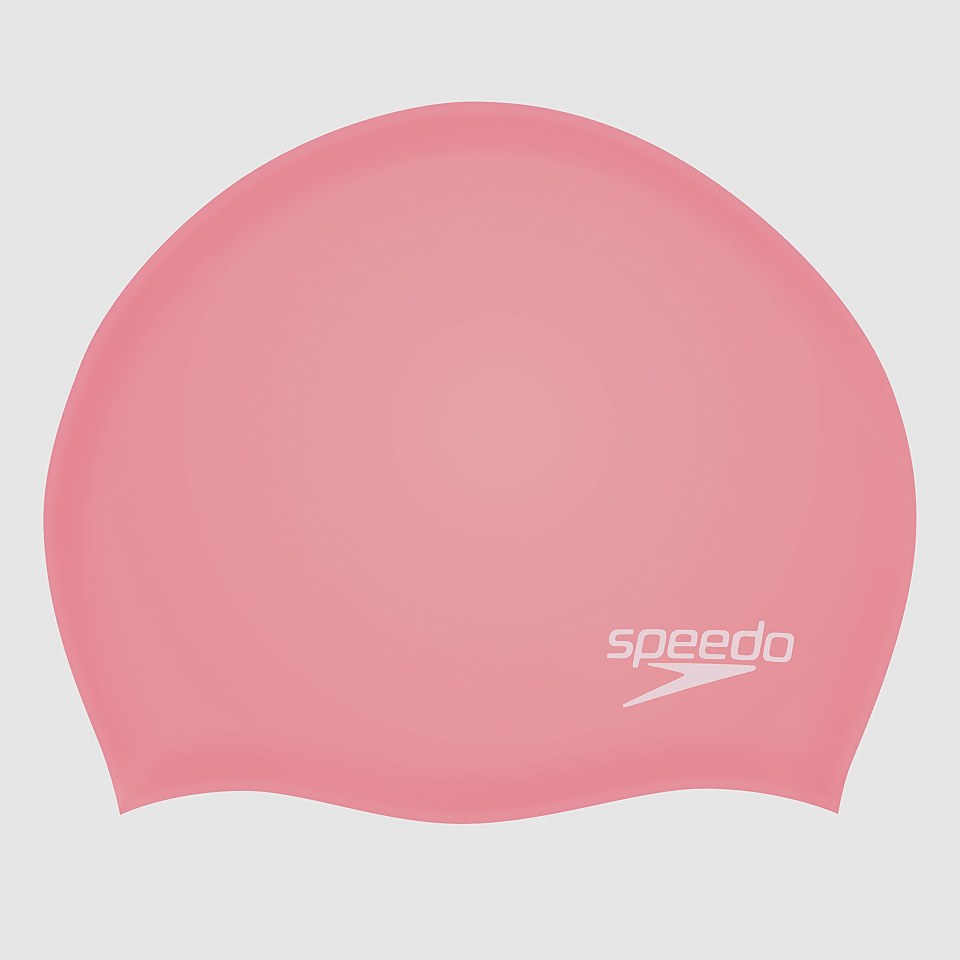 Unisex Plain Moulded Silicone Badekappe in Pink