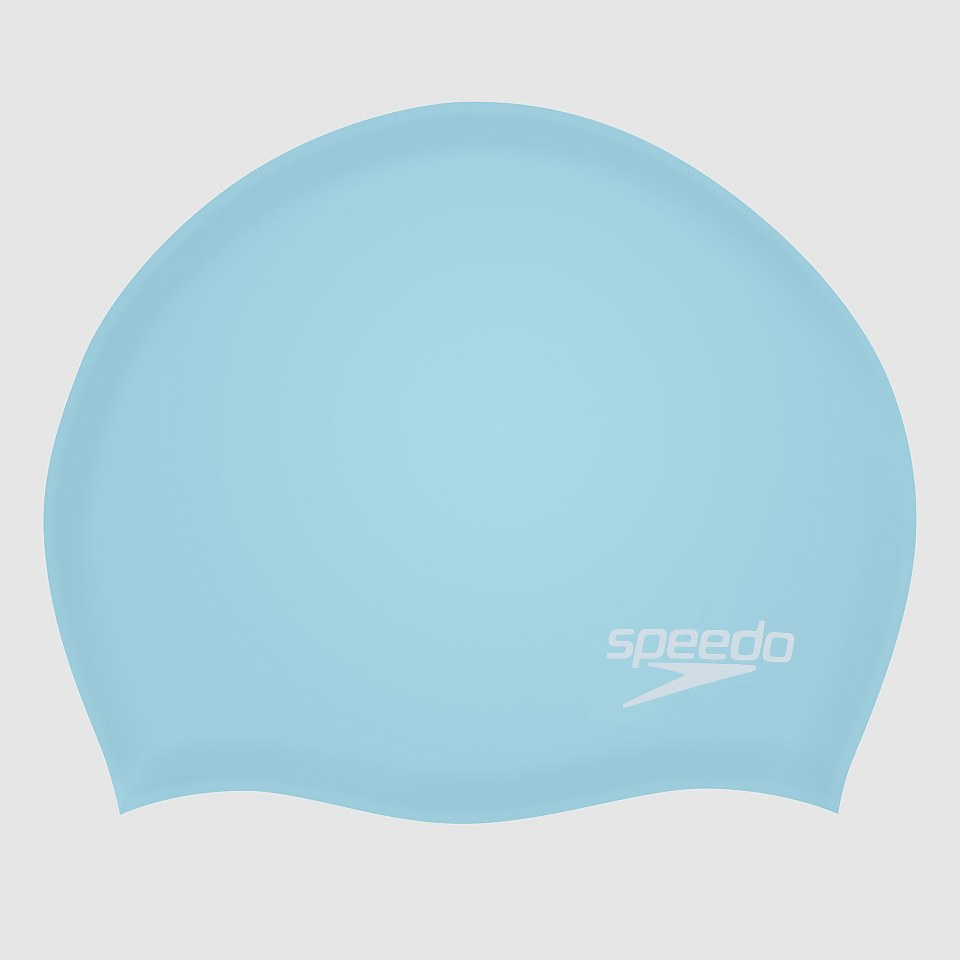 Unisex Moulded Silicone Badekappe in Blau
