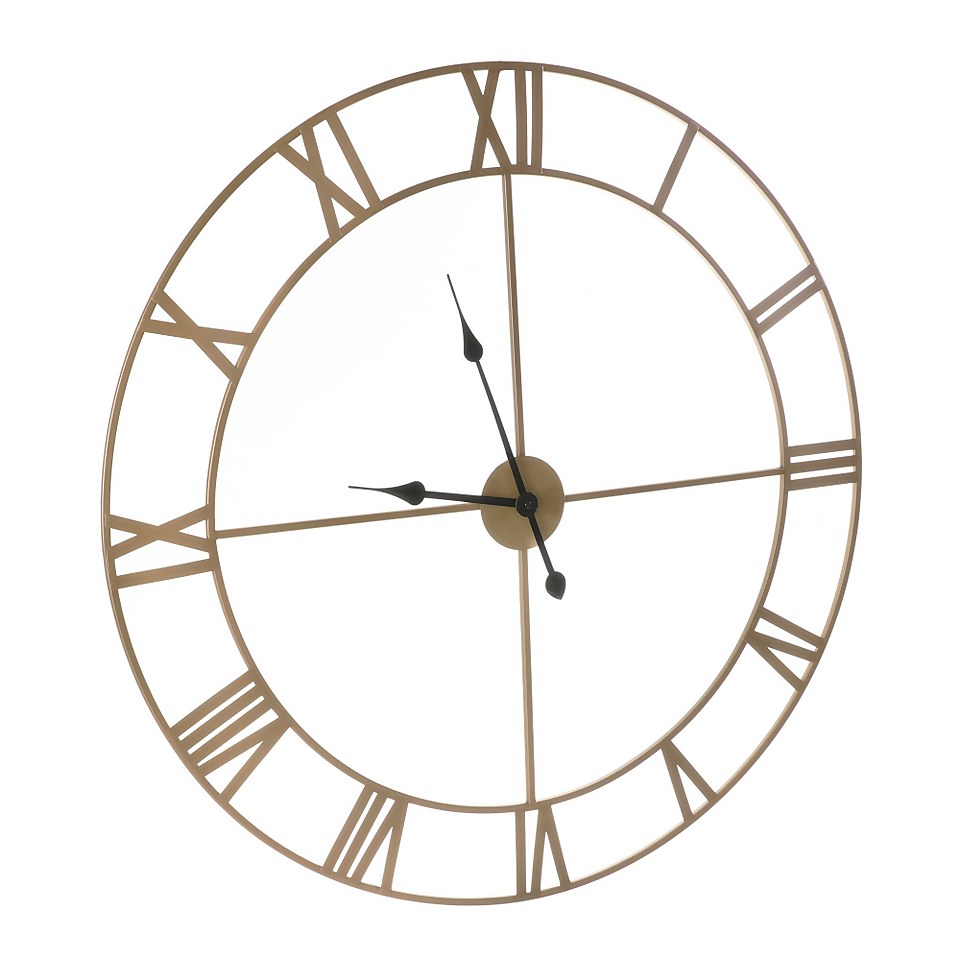 Wall Clock - Gold - 80cm