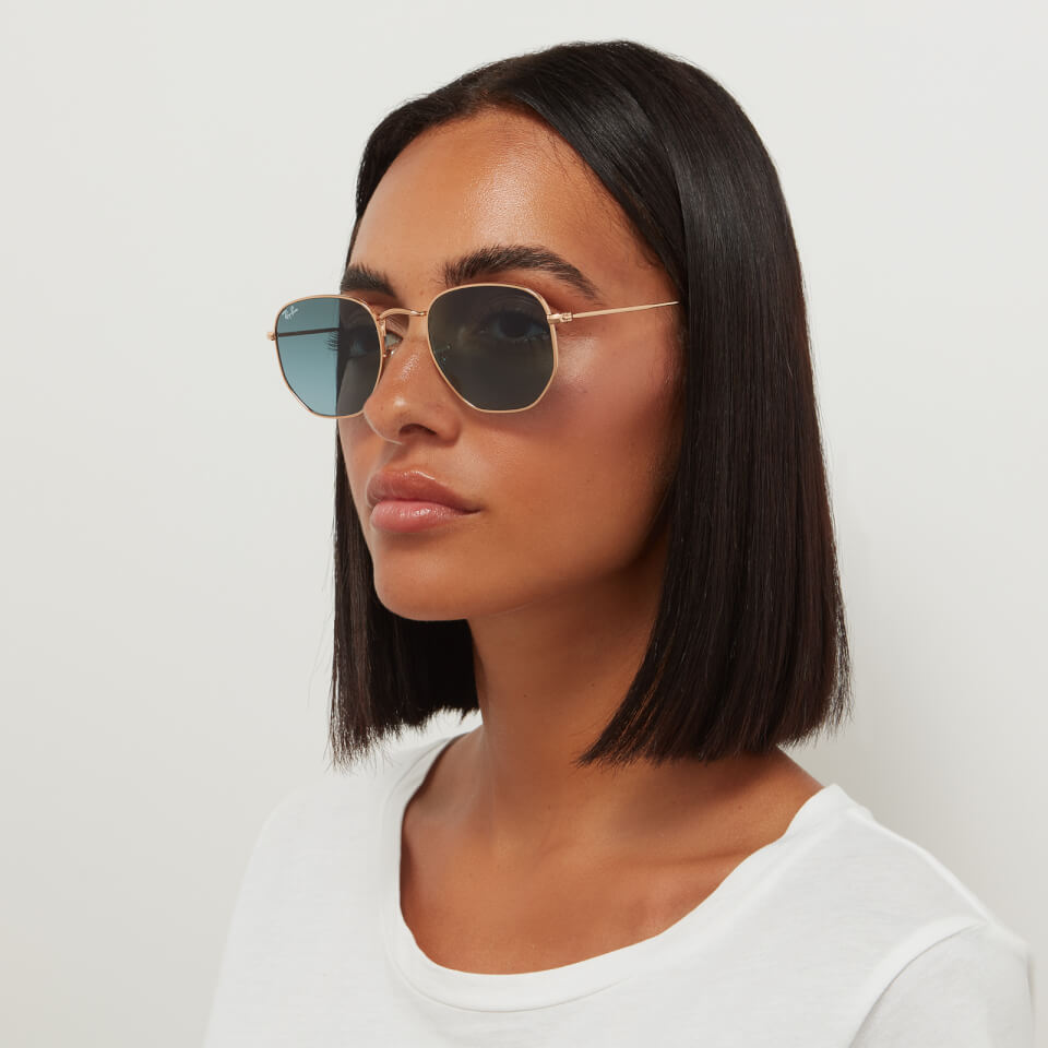 Ray-Ban Hexagonal Metal Sunglasses - Gold/Blue