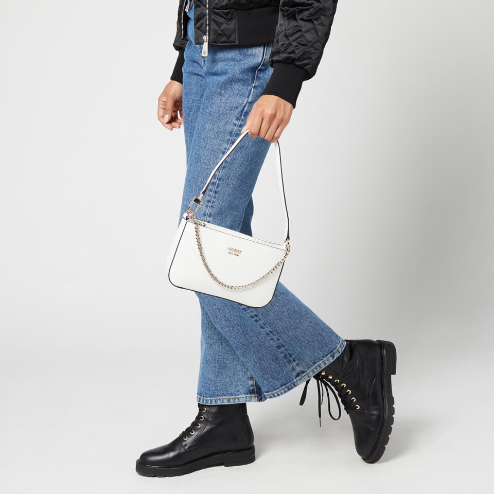 Guess Women's Katey Mini Top Zip Shoulder Bag - Chalk