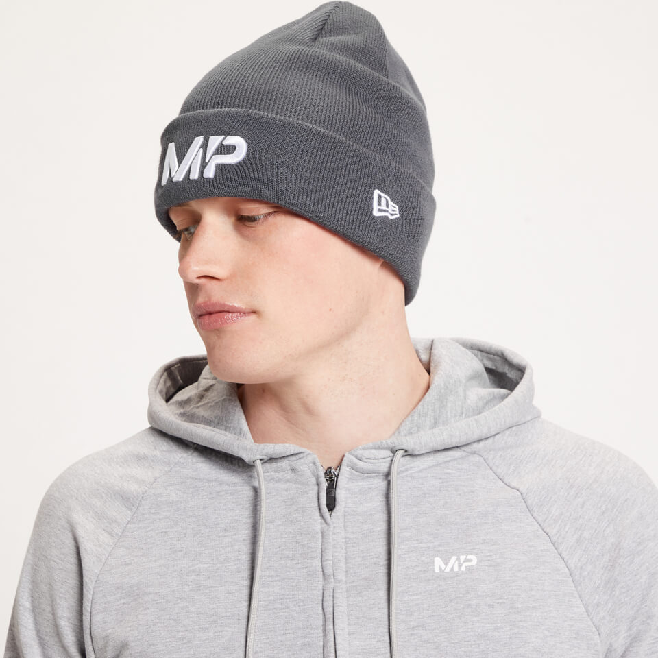 MP New Era Cuff Knitted Beanie - Graphite/White