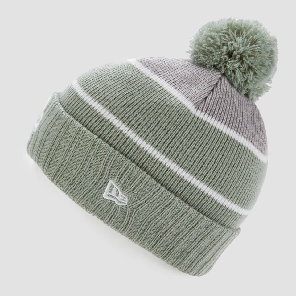 MP New Era Knitted Bobble Hat - Pale Green/Storm Grey