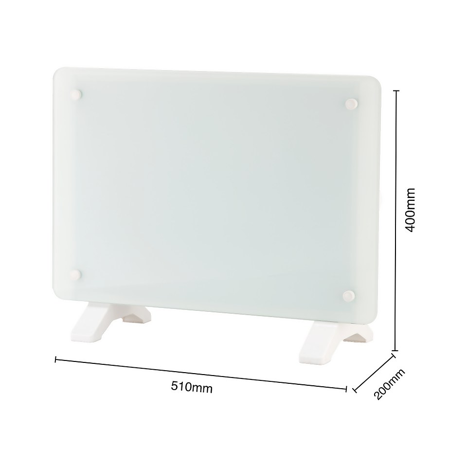 Arlec Electric Glass Panel Heater in White - 2200W