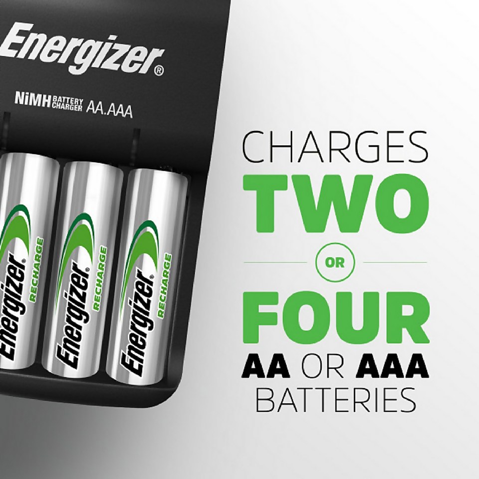 Energizer Recharge USB Base Charger for AA and AAA batteries (4 AA Batteries Included)