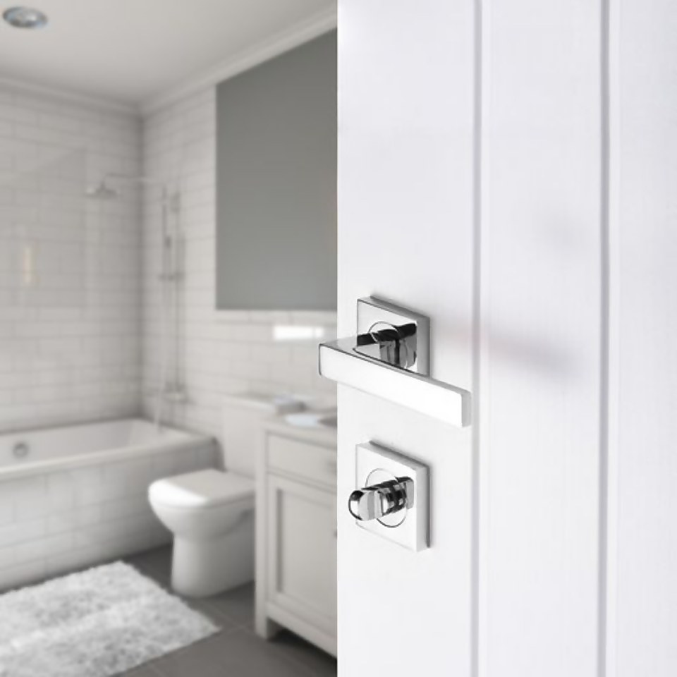Sandleford Square Bathroom Escutcheon - Polished Chrome