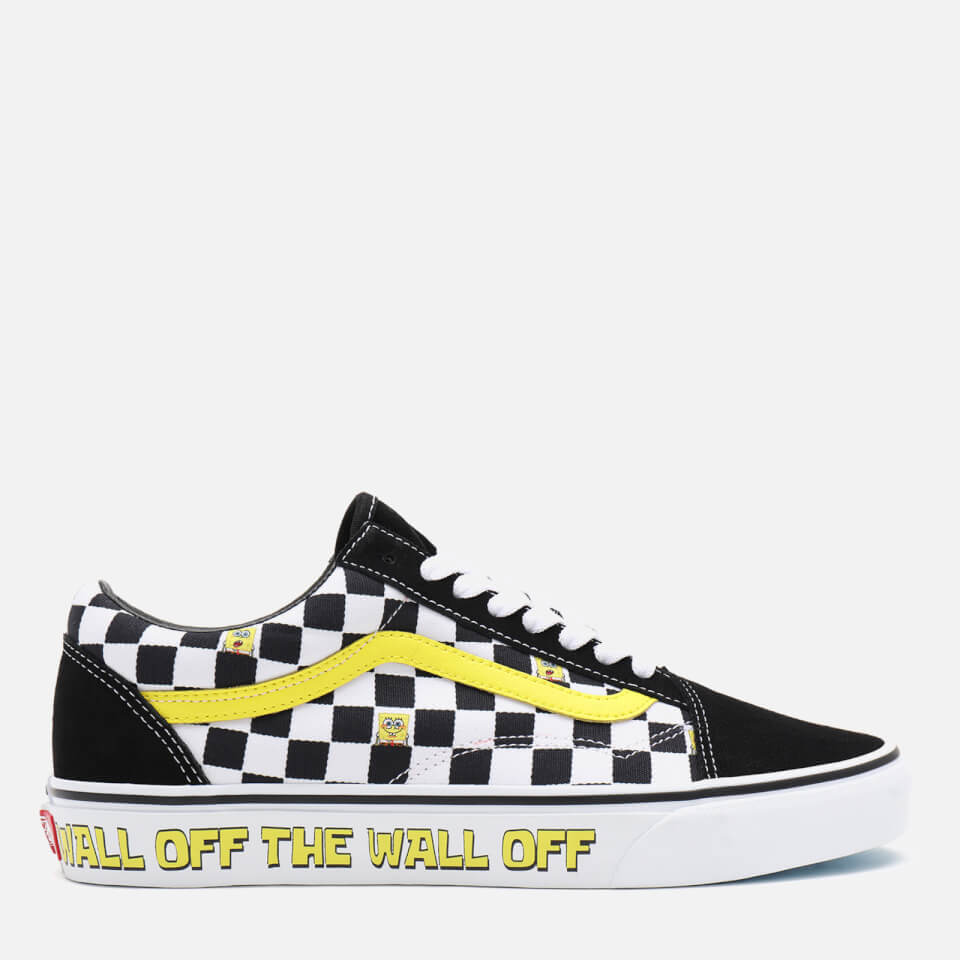 Vans old skool checkerboard yellow stripe hotsell