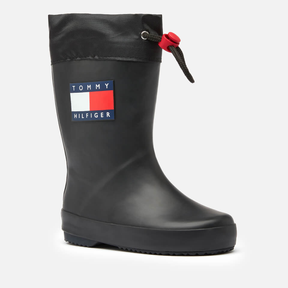 Tommy hilfiger black rain boots cheap