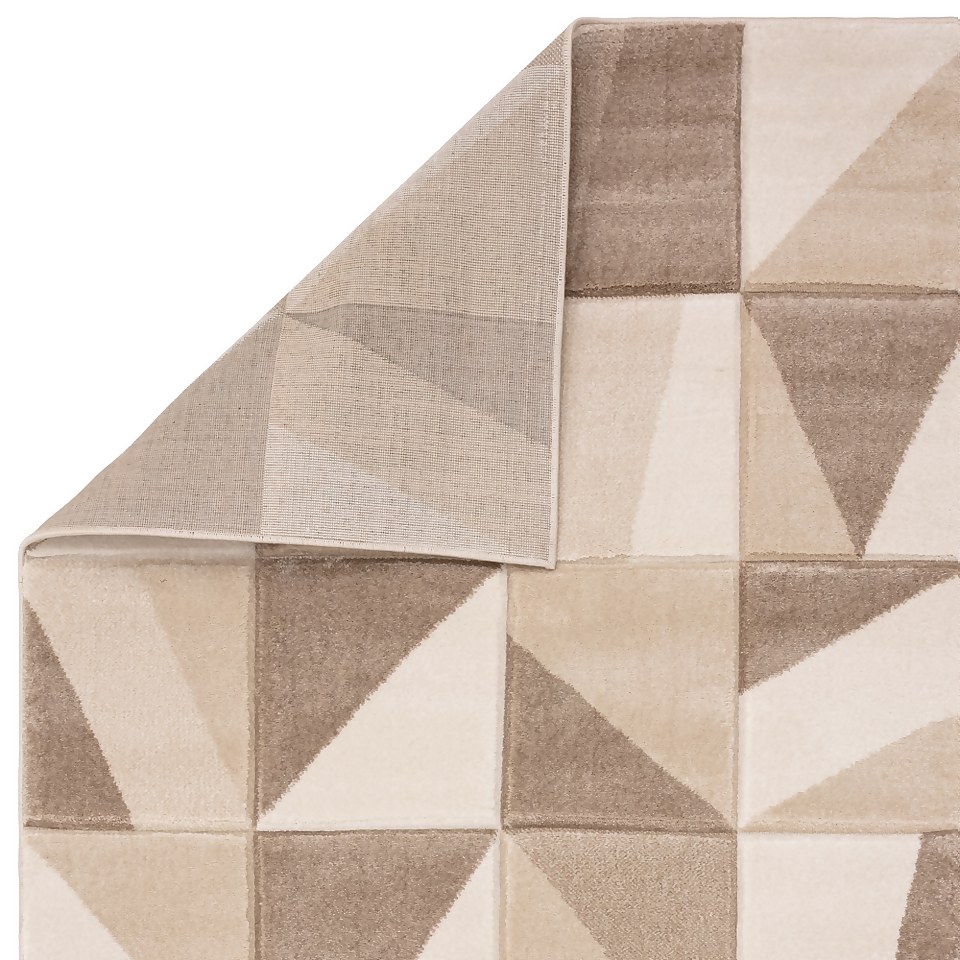 Carved Geo Rug Latte 160x230cm Homebase