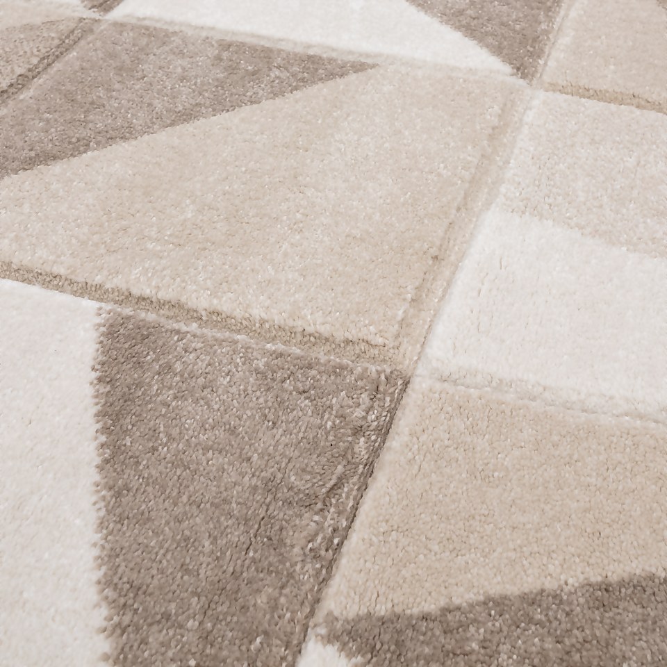 Carved Geo Rug Latte 160x230cm Homebase