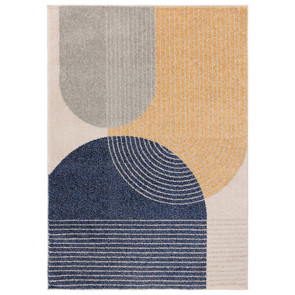 Retro Geo Rug Multicoloured 120x170cm Homebase