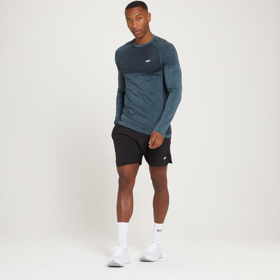 MP Men's Seamless Long Sleeve Top - Ice Blue Marl