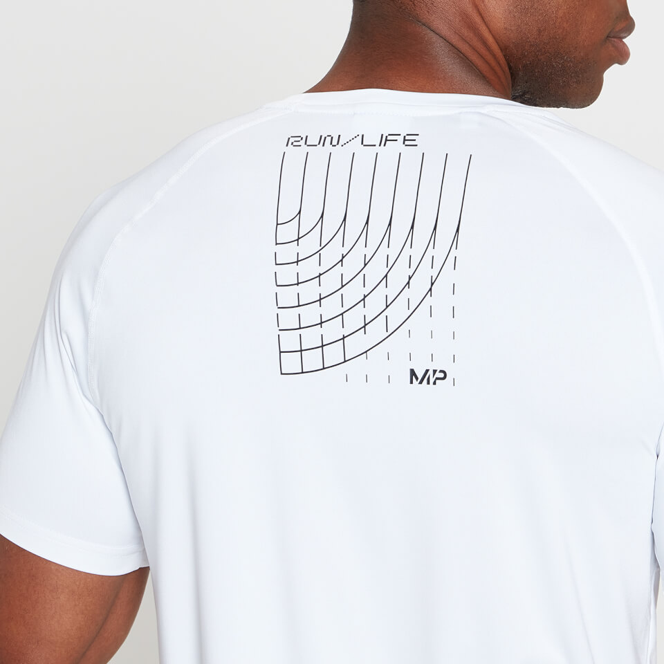 MP Men's Run Graphic Training Short Sleeve T-Shirt - White
