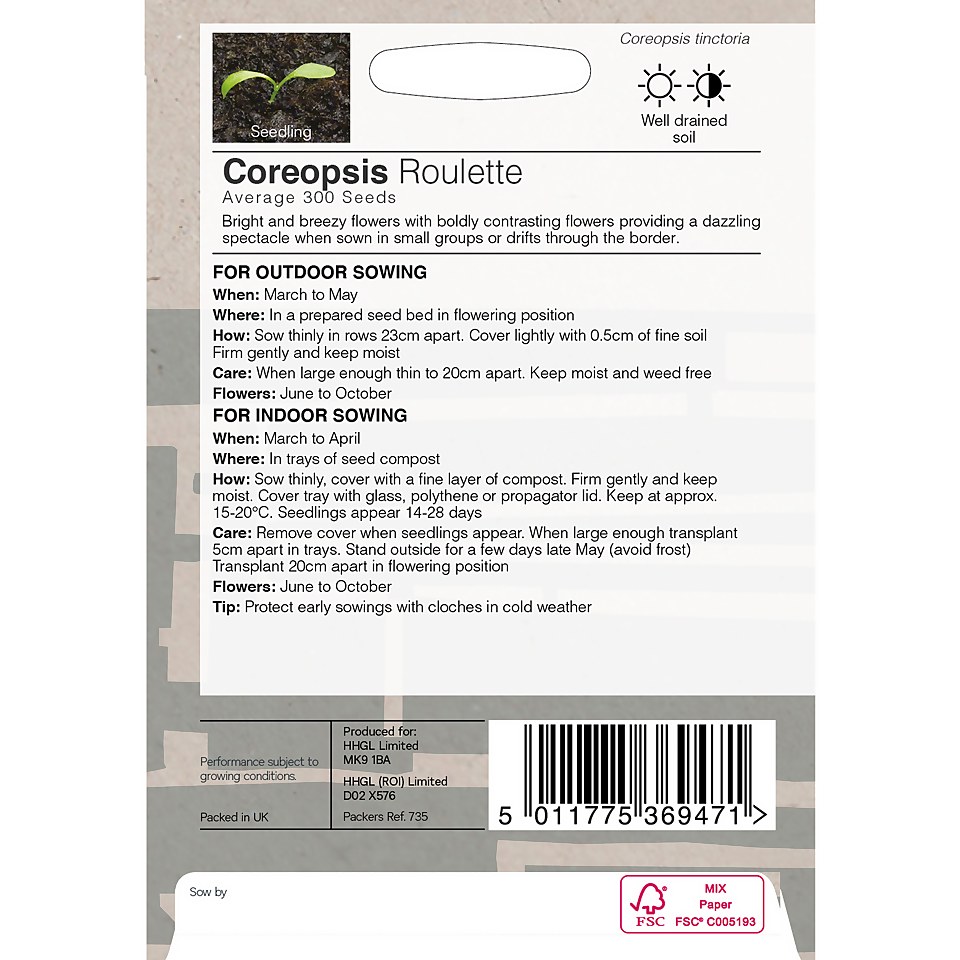 House Beautiful Coreopsis Roulette Seeds Homebase