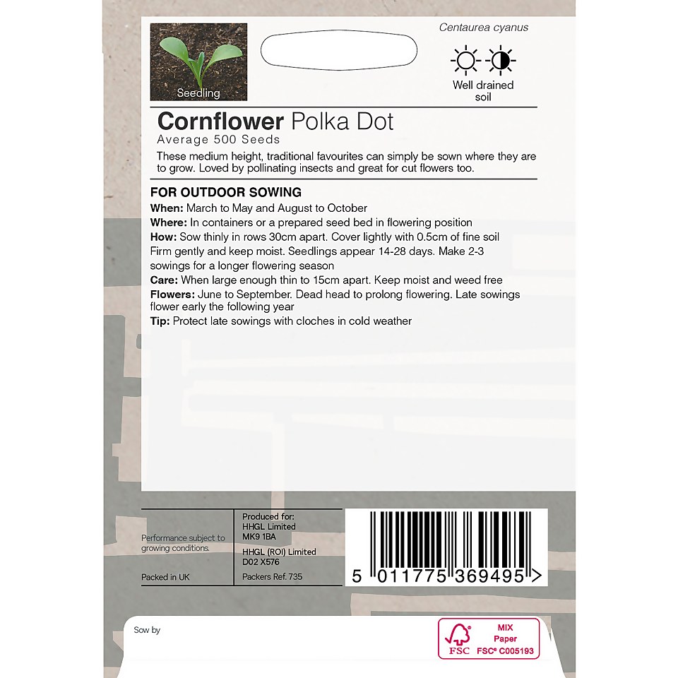 House Beautiful Cornflower Polka Dot Seeds