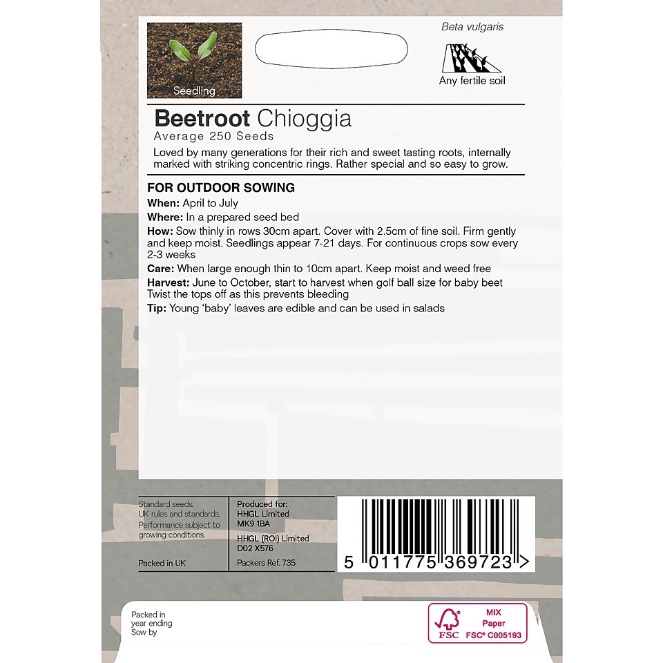 House Beautiful Beetroot Chioggia Seeds