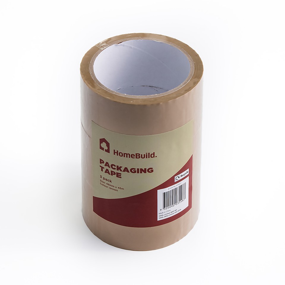 Homebuild Brown Tape 48mm x 45m - 3 Pack
