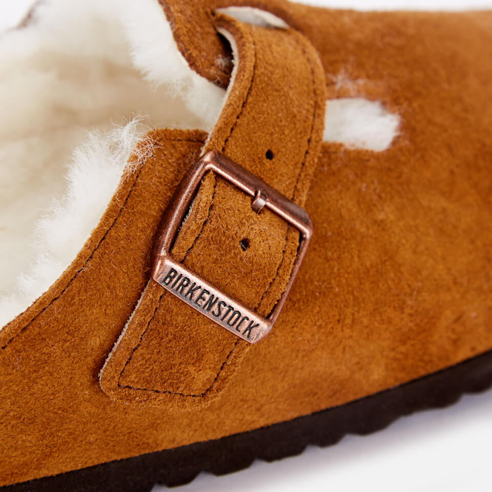 Birkenstock Boston Shearling Mink Suede Leather