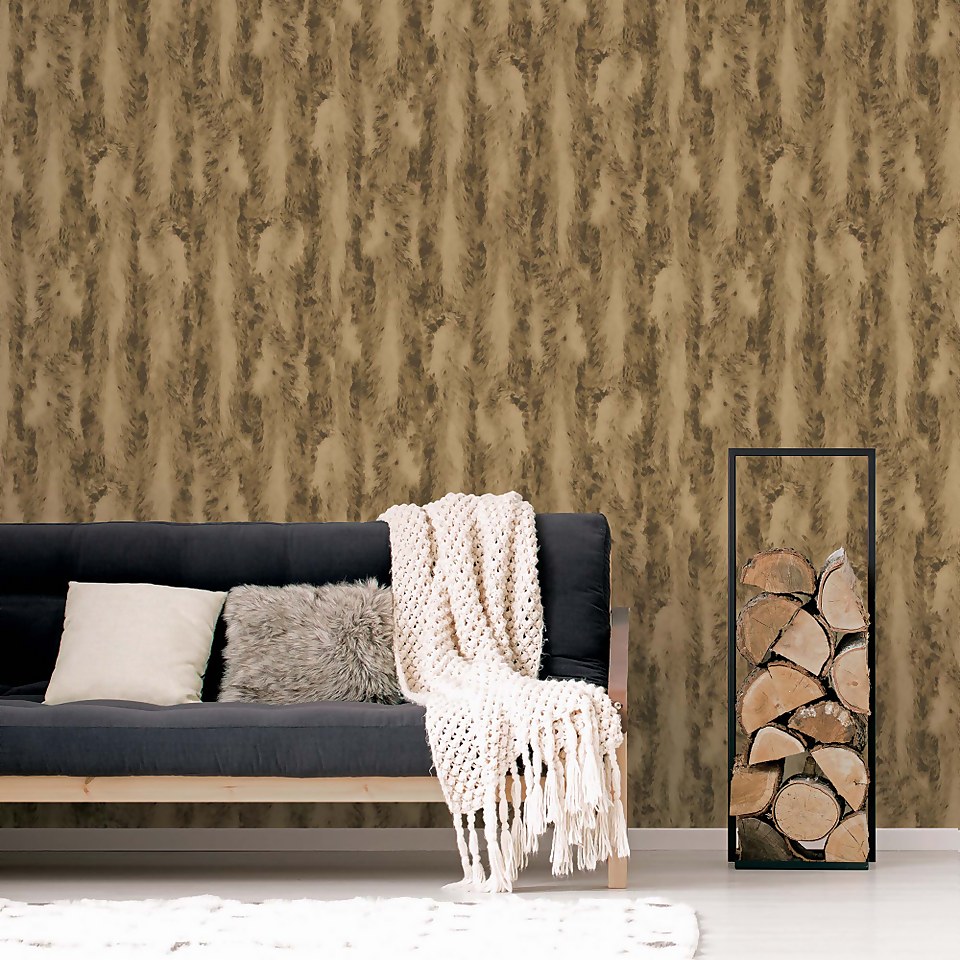 Organic Textures Chinchilla Fur Brown Wallpaper