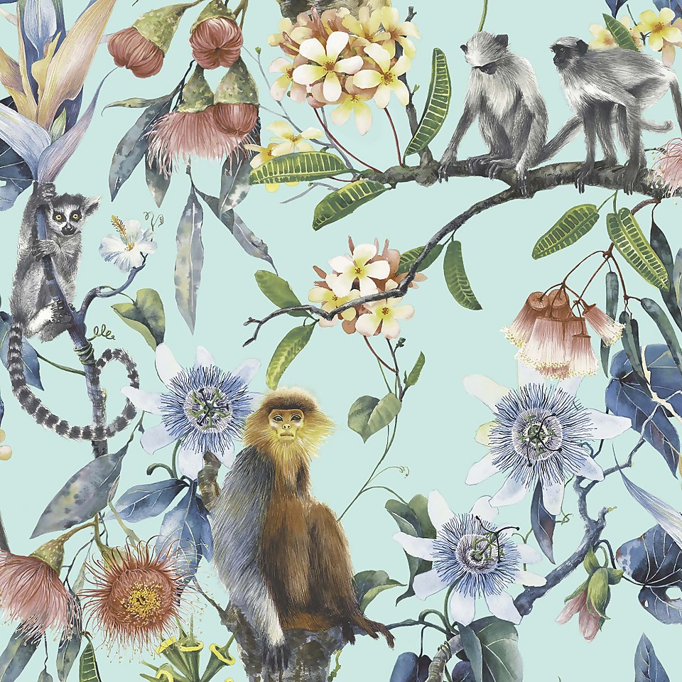 Organic Textures Lemur Turquoise Wallpaper