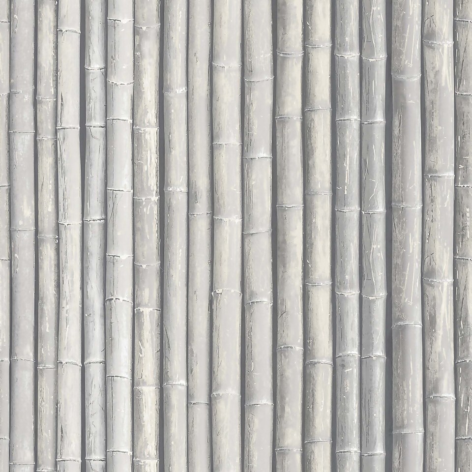 Organic Textures Bamboo Grey Wallpaper