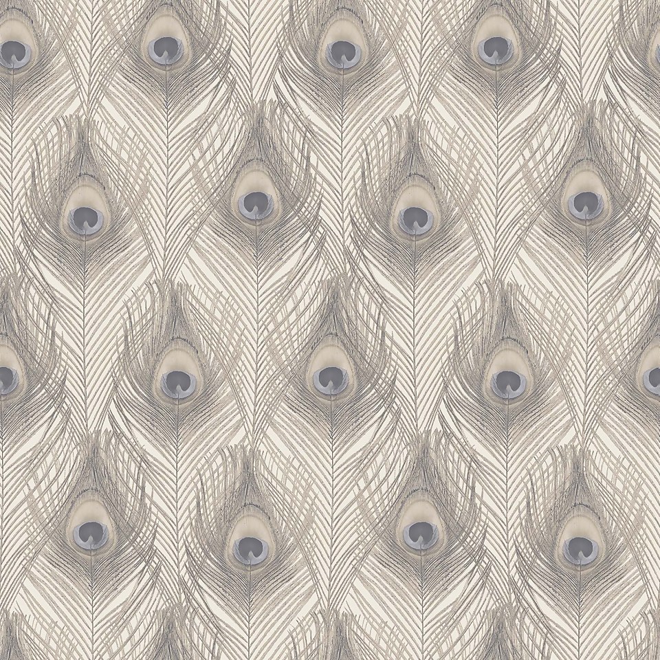 Organic Textures Peacock Beige Wallpaper