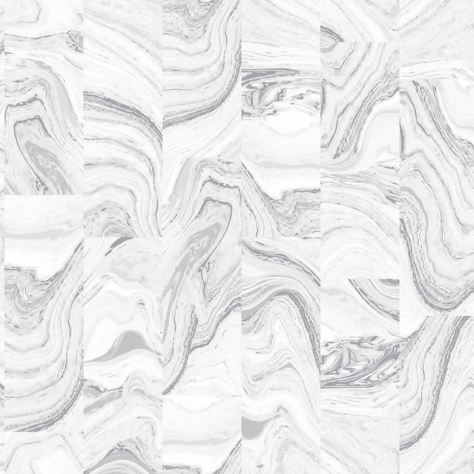 Organic Textures Agate Tile Grey Wallpaper