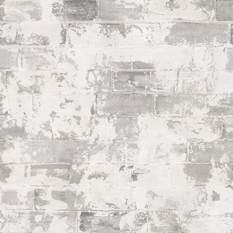 Organic Textures Brick Grey Wallpaper
