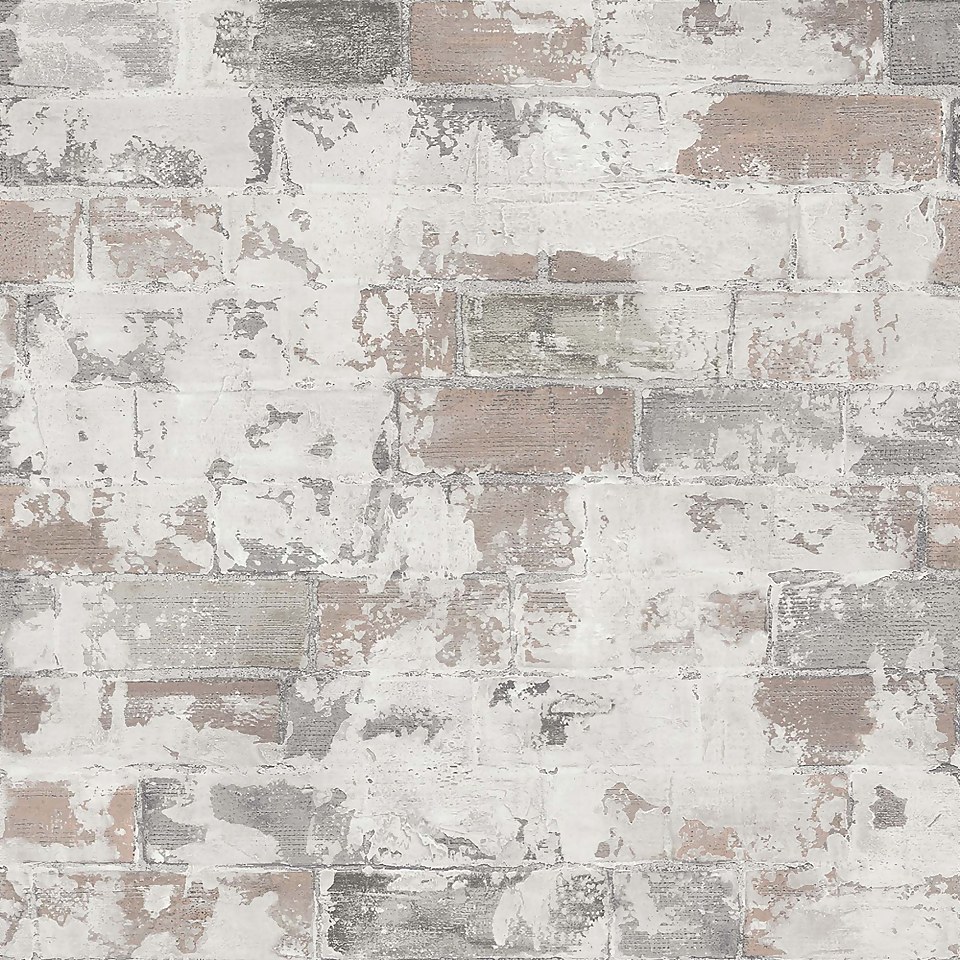 Organic Textures Brick Beige Wallpaper