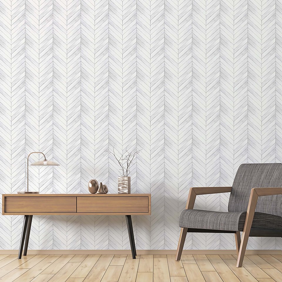 Organic Textures Chevron Wood Grey Wallpaper