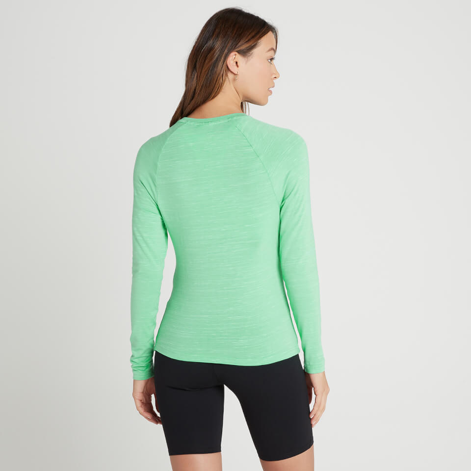 MP Women's Performance Long Sleeve Training T-Shirt - Ice Green Marl with White Fleck