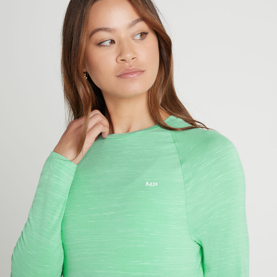 MP Women's Performance Long Sleeve Training T-Shirt - Ice Green Marl with White Fleck