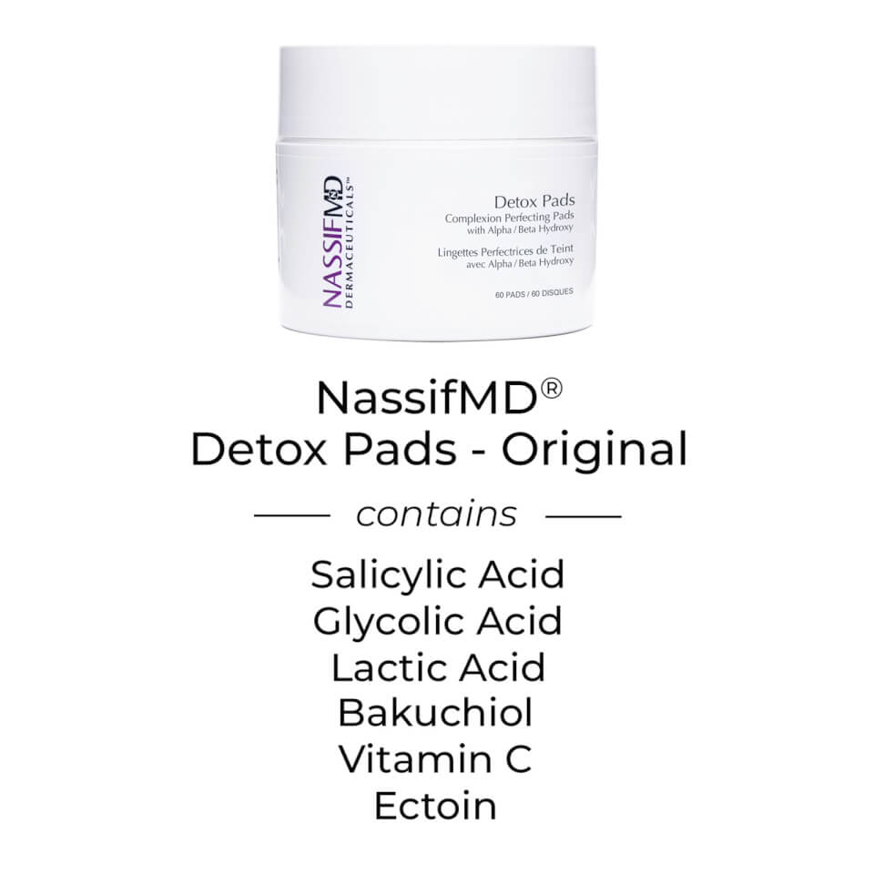NassifMD Dermaceuticals Original Complexion Perfecting Exfoliating and Detoxification Treatment Pads 60ct