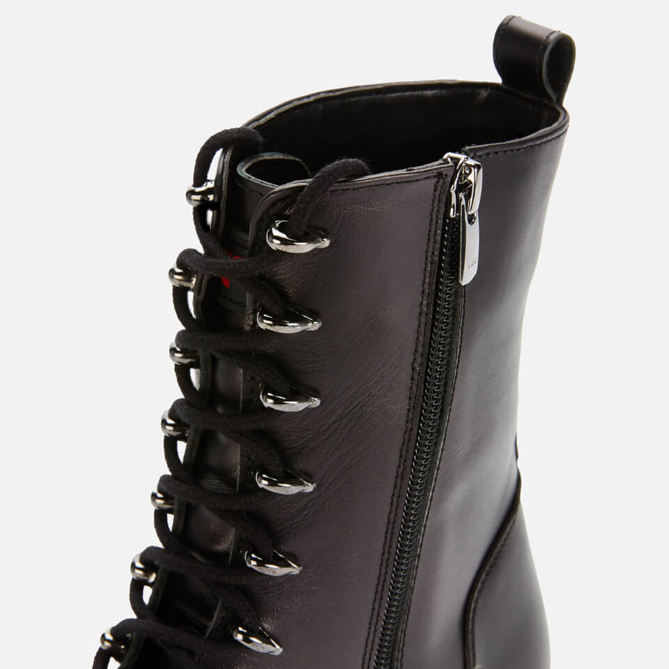 Kurt Geiger London Women s Bird Leather Lace Up Boots Black Red Allsole