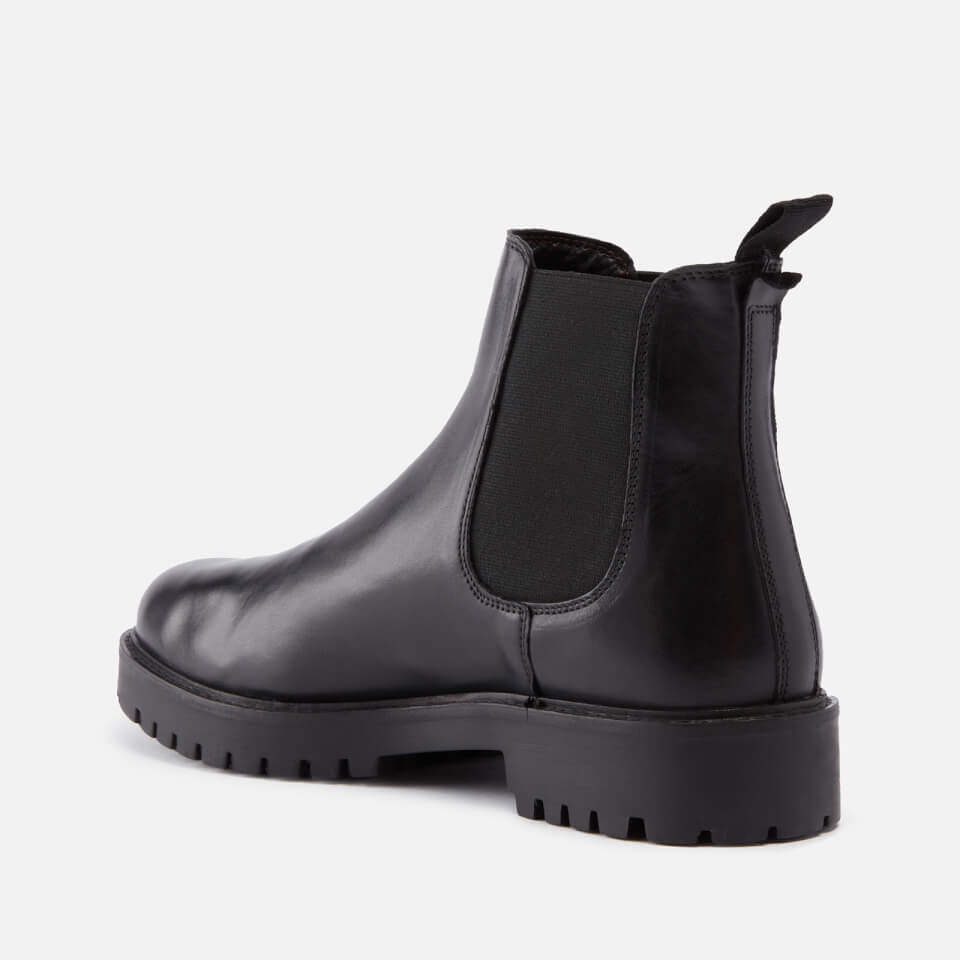 Walk London Men's Sean Leather Chelsea Boots - Black