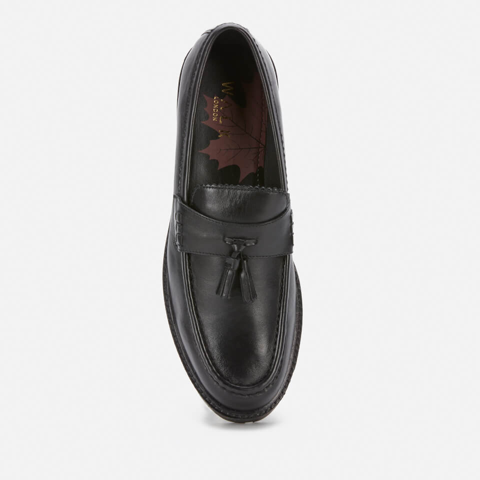 Walk London Men's Sean Leather Tassel Loafers - Black