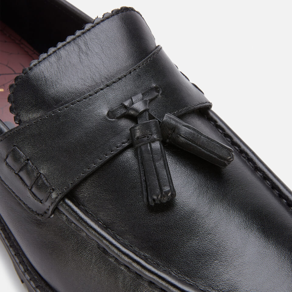 Walk London Men's Sean Leather Tassel Loafers - Black