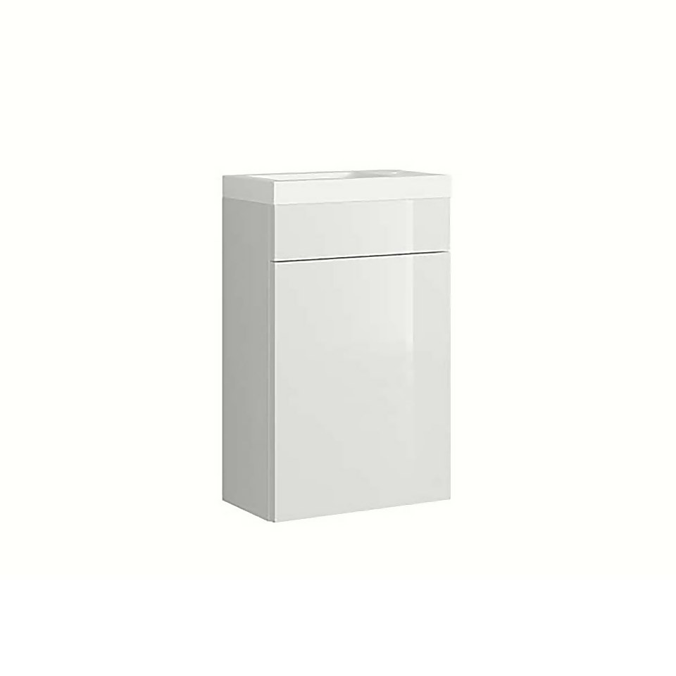 House Beautiful Ele-ment(s)  Gloss White Wall Mounted Cloakroom Vanity with Basin