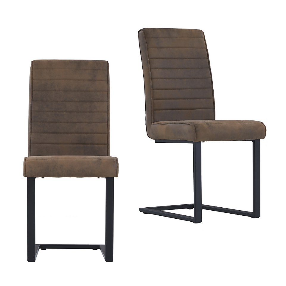 Ayden Cantilever Dining Chair - Set of 2 - Tan