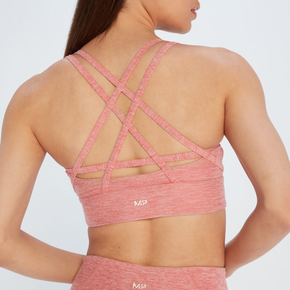 MP Women's Composure Strappy Sports Bra - Washed Pink Marl