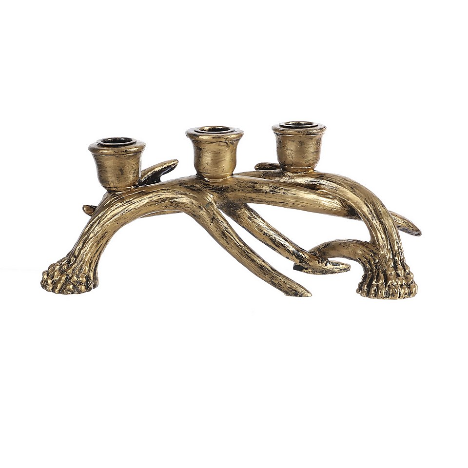 Deer Antlers Taper Candle Holder Homebase