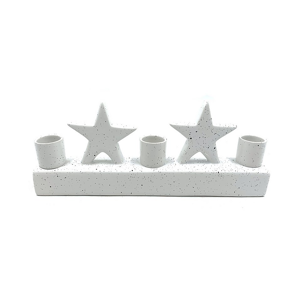 Ceramic Star Taper Candle Holder Homebase