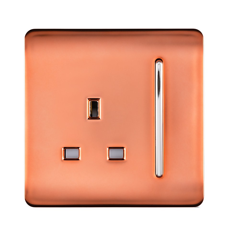 Trendi Switch Single Switched Socket - Copper